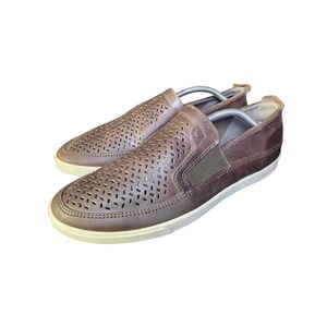 Mens 11 45 ECCO Collin 2.0 Brown Leather Suede Slip On Casual Shoes Sneakers SB5